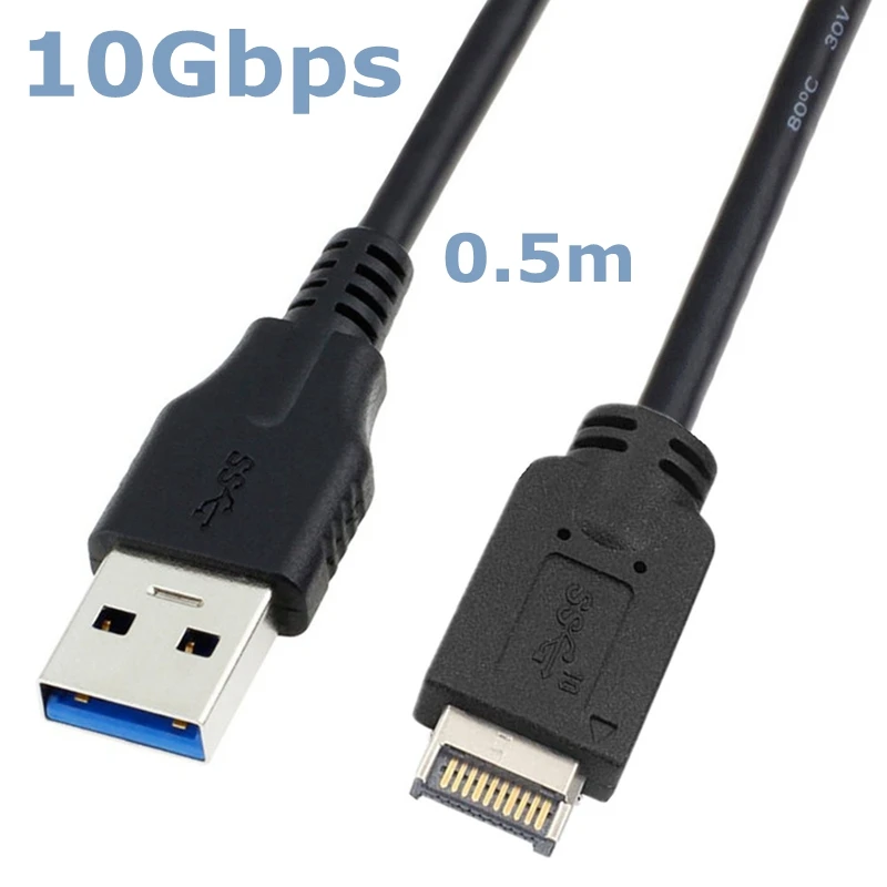 

0.5m High Speed 10Gbps USB 3.1 Type-E Front Panel Male to USB 3.0 Male AM Motherboard Connection Cable