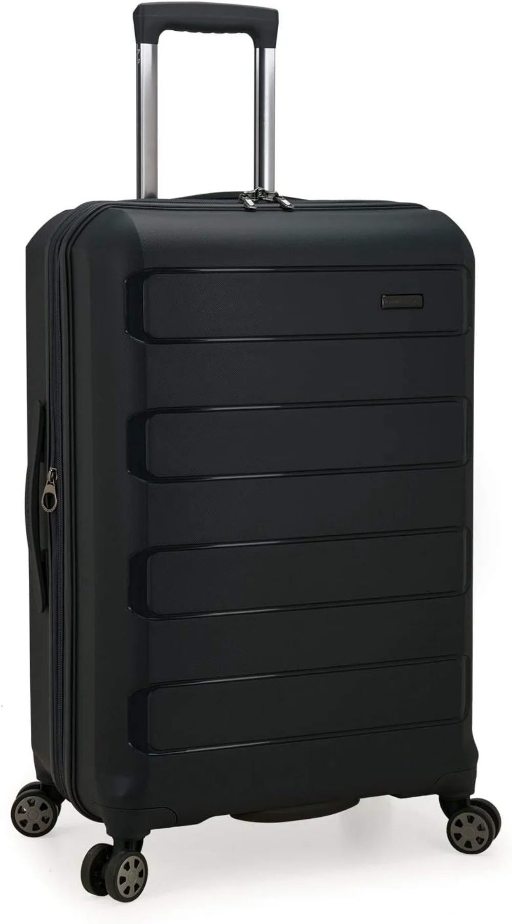 

Traveler's Choice Pagosa Indestructible Hardshell Expandable Spinner Luggage, Black Rolling Luggage, Carry-on Vanity Desk