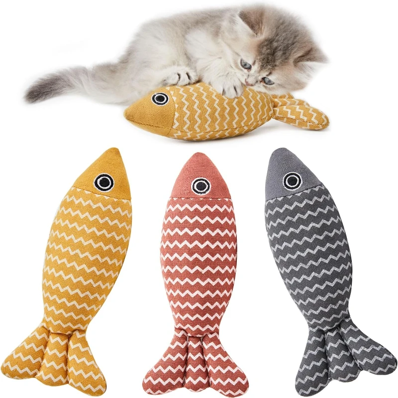 

Cat Toy Fish Shape Interactive Grinding Teeth Chewing Toy with Catnip Pet Pillow Pet Supplies аксесуари для котів