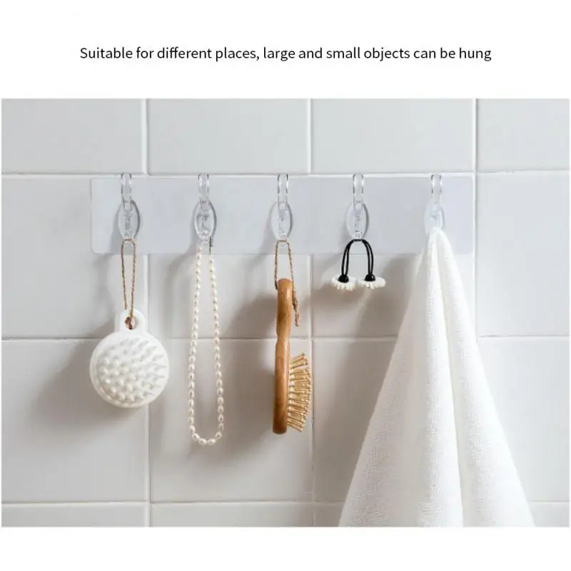 

Прозрачные пластиковые крючки, 3/3/3 ряда, настенные полотенца, шляпы, полка для хранения ключей, бесследный самоклеящийся крючок для хранения в ванной комнате