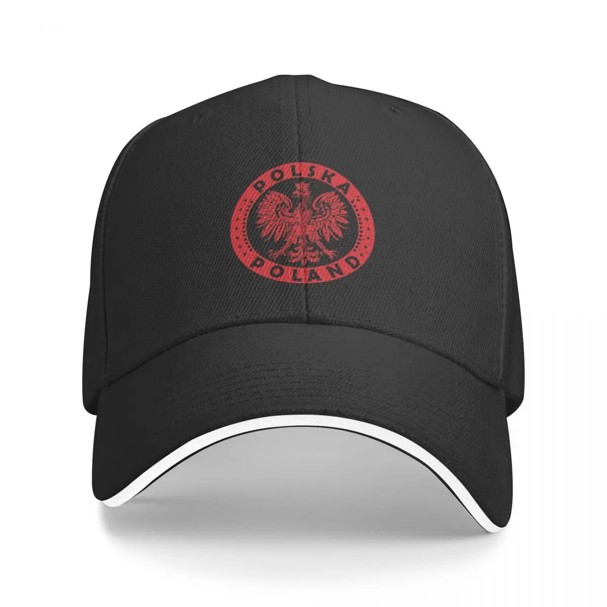 

New Polska Polish Eagle Vintage Distressed Poland Coat Of Arms Red Baseball Cap funny hat Hood |-F-| Women Hat Men's