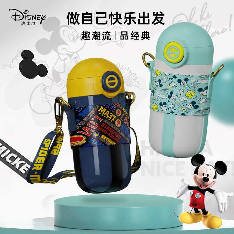 

Disney Mickey Thermos Water Cup For Girls Boys Spider Man Stainless Steel 316 Vacuum Student Straight Drinking Bottle Keep Warm