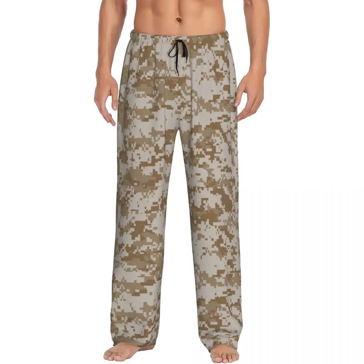 

Custom Print Men's Digital Desert Camo Pajama Pants Camouflage Sleepwear Sleep Lounge Bottoms with Pockets