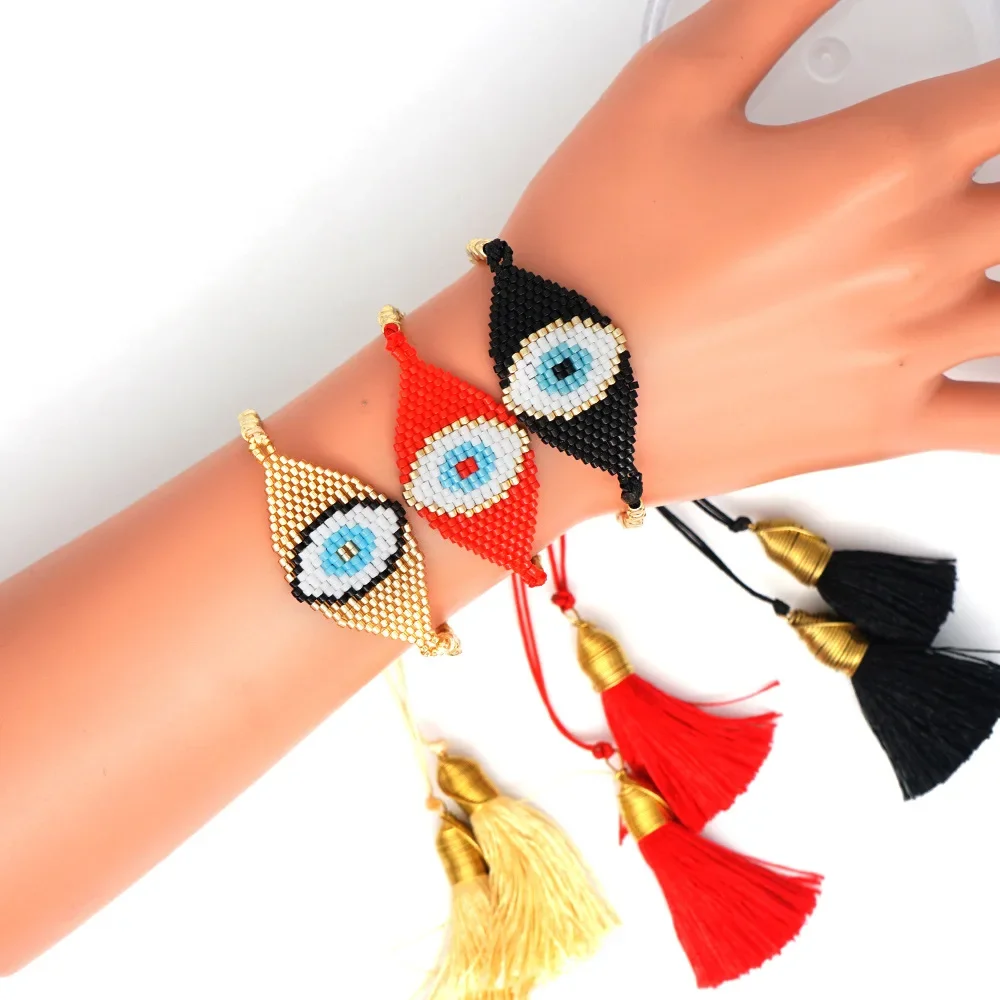 Beaded Bracelet Hand woven fashion Devil's Eye graphical Simplicity Adjustable Unisex Bohemia Rice Ball Bracelet
Beaded Bracelet Hand woven fashion Devil's Eye graphical Simplicity Adjustable Unisex Bohemia Rice Ball Bracelet
