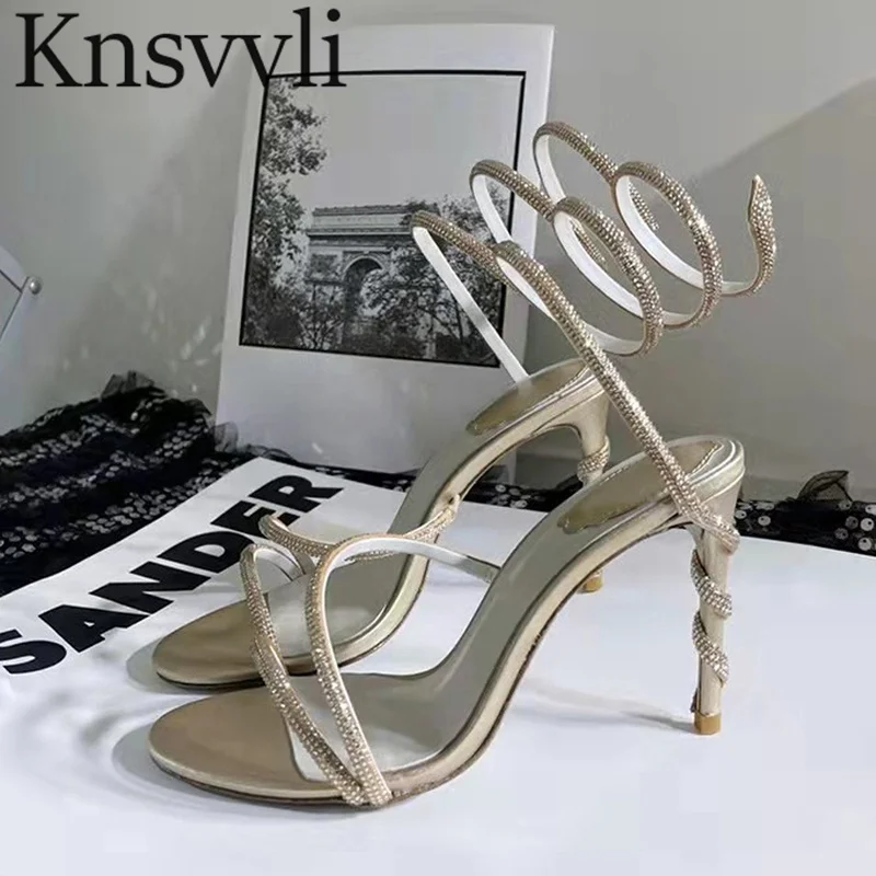 Sexy Stiletto Sandals Women Strange Style Heel Snakelike Ankle Strap Sandals Female Satin Round Toe High Heels Shoes Woman
Sexy Stiletto Sandals Women Strange Style Heel Snakelike Ankle Strap Sandals Female Satin Round Toe High Heels Shoes Woman