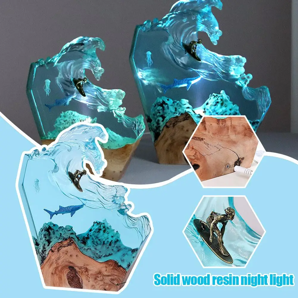 Resin Wooded Desk Art Ornament: Handcrafted Ocean Whale Surfing Desktop Light - Creative Night Lamp
Resin Wooded Desk Art Ornament: Handcrafted Ocean Whale Surfing Desktop Light - Creative Night Lamp