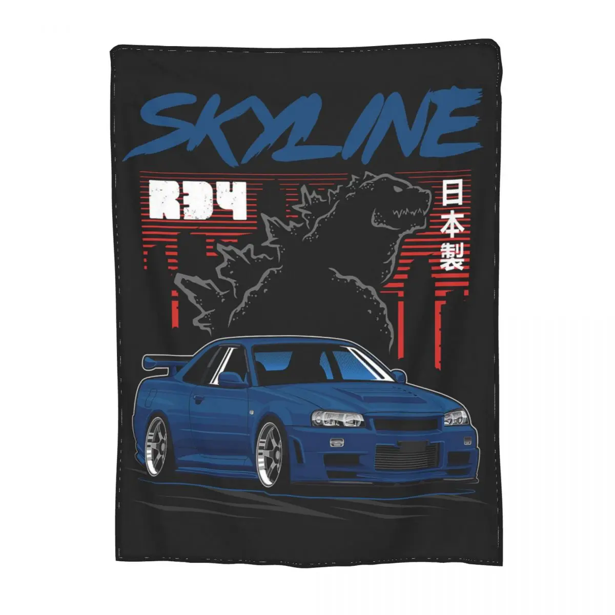 

Одеяло JDM Skyline GTR R34 для спортивного автомобиля, Фланелевое текстильное декоративное легкое расслабляющее покрывало для дивана, искусственное одеяло