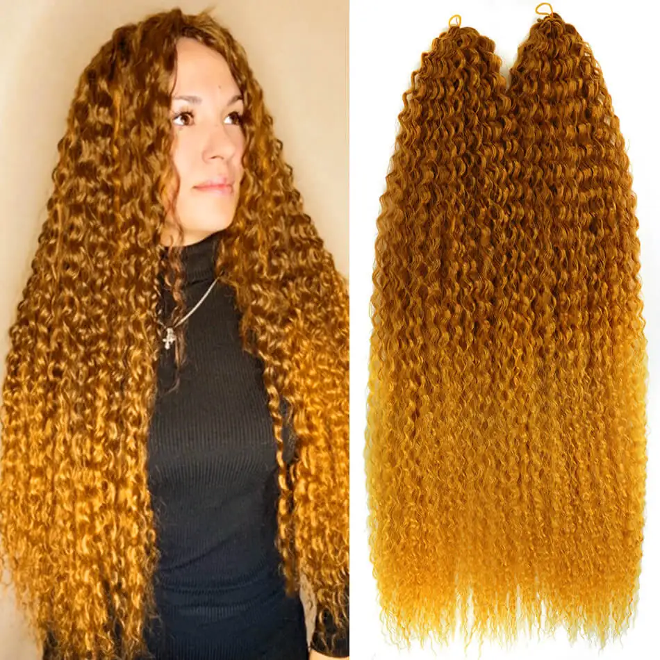 

30 Inch Synthetic Afro Kinky Curly Crochet Braiding Hair Soft Ombre Braiding Hair Extensions Marly Hair For Women