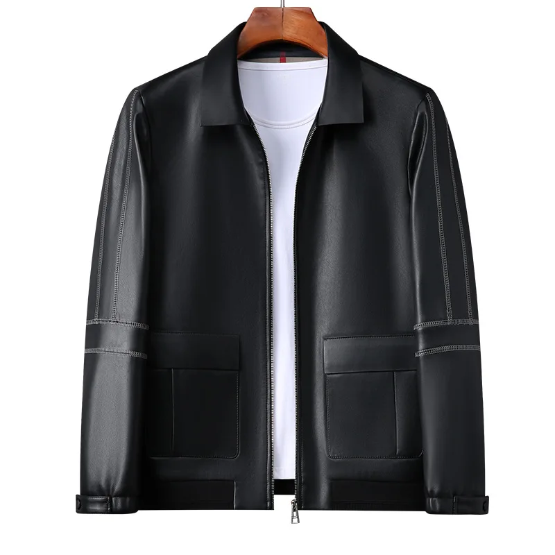 2205 New Fashion Trend Spring &Autumn Men's Clothing Short Lapel Young and Middle-aged Sheepskin Leather Coat
2205 New Fashion Trend Spring &Autumn Men's Clothing Short Lapel Young and Middle-aged Sheepskin Leather Coat