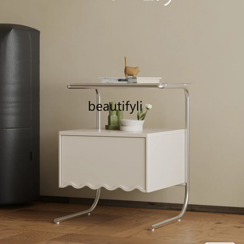 Bedside Table White Simple Modern Small Apartment Storage Stainless Steel Bedside Table
Bedside Table White Simple Modern Small Apartment Storage Stainless Steel Bedside Table