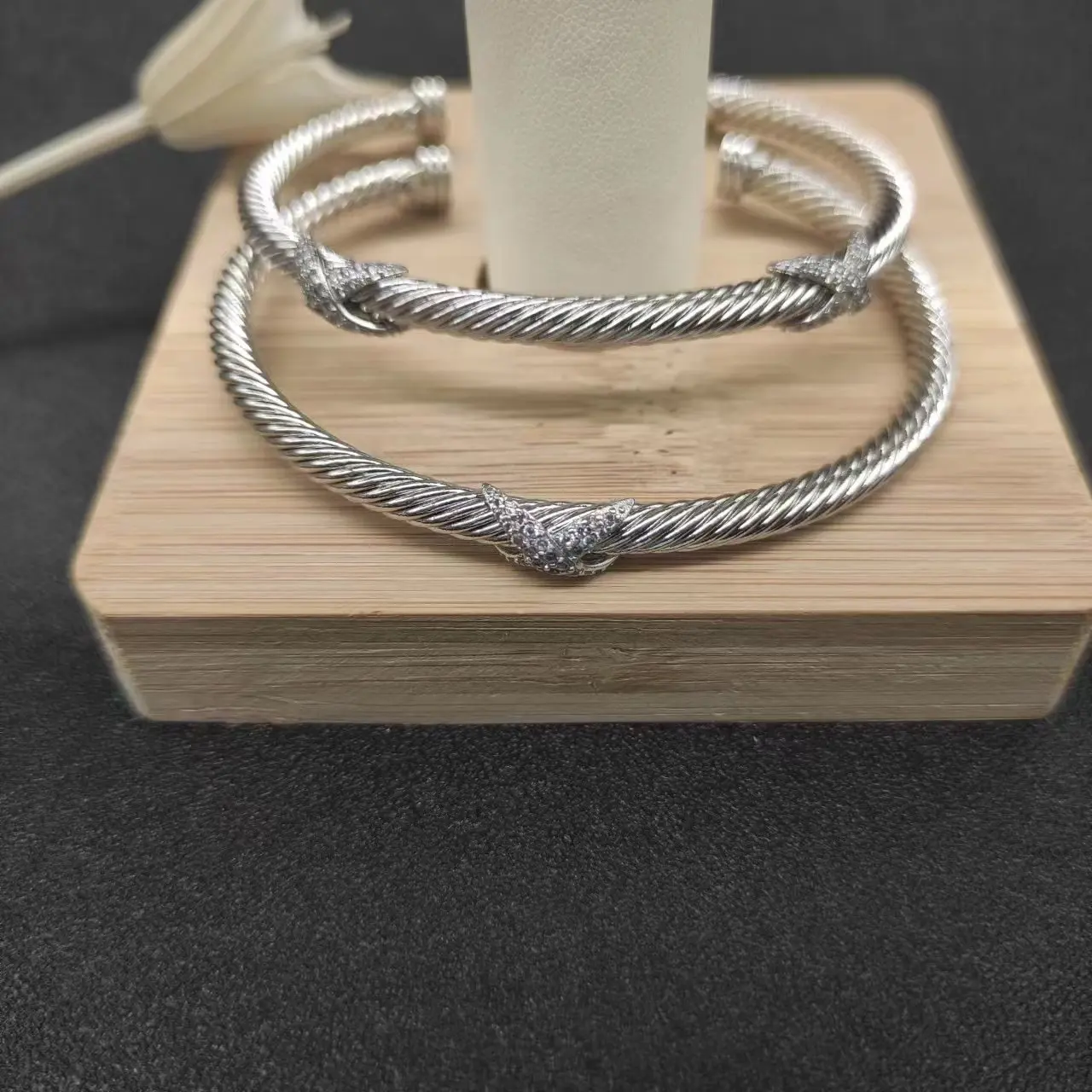 

DY cable bracelet twisted silver bracelets designer jewelry women man gold Pearl head diamond stone Cuff bangle Bracelet fashion