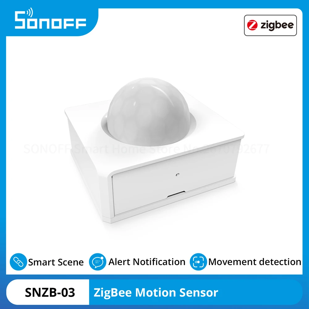Датчик движения SONOFF SNZB-03 Zigbee для умного дома, уведомления о безопасности, умная сцена, работа с ZBBridge-P через приложение eWeLink
Датчик движения SONOFF SNZB-03 Zigbee для умного дома, уведомления о безопасности, умная сцена, работа с ZBBridge-P через приложение eWeLink
