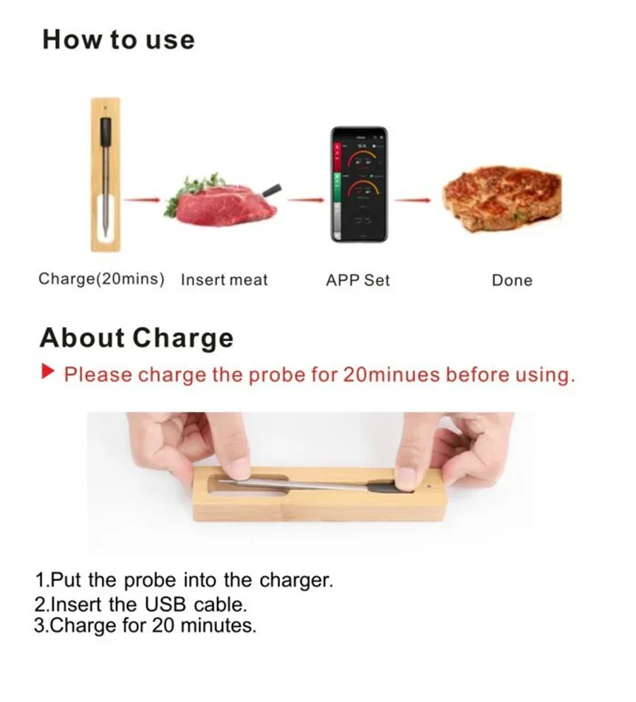Barbecue Grill Temperature Newest Meat Accessories Tool Steak Thermometer Bluetooth Cooking Wireless Meter Oven Kitchen Food
Barbecue Grill Temperature Newest Meat Accessories Tool Steak Thermometer Bluetooth Cooking Wireless Meter Oven Kitchen Food