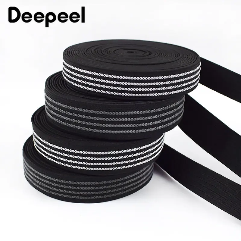 10/20Meters 20/25mm Silicone Anti-slip Elastic Band Black Rubber Ribbon for Clothing Backpack Belt DIY Crafts Sewing Accessories
10/20Meters 20/25mm Silicone Anti-slip Elastic Band Black Rubber Ribbon for Clothing Backpack Belt DIY Crafts Sewing Accessories