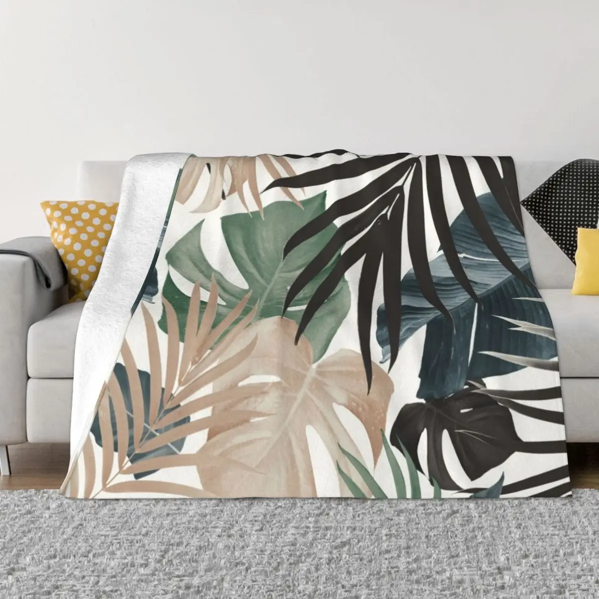 

Tropical Jungle Leaves Pattern #13 (Fall Colors) #tropical #decor #art Throw Blanket warm winter Thermal Blankets