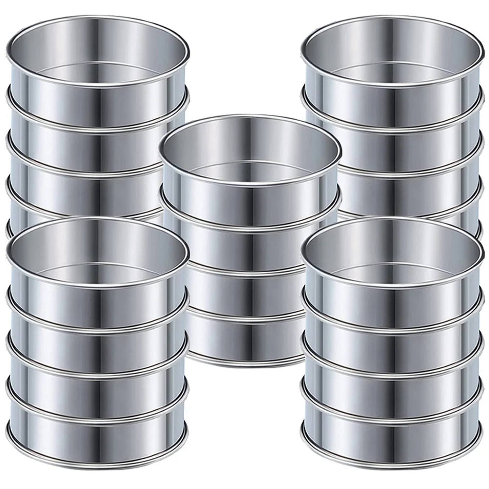 4 Inch Muffin Ring Crumpet Rings, Set of 20 Stainless Steel Muffin Rings Moulds Double Rolled Tart Rings Round Tart Ring
4 Inch Muffin Ring Crumpet Rings, Set of 20 Stainless Steel Muffin Rings Moulds Double Rolled Tart Rings Round Tart Ring
