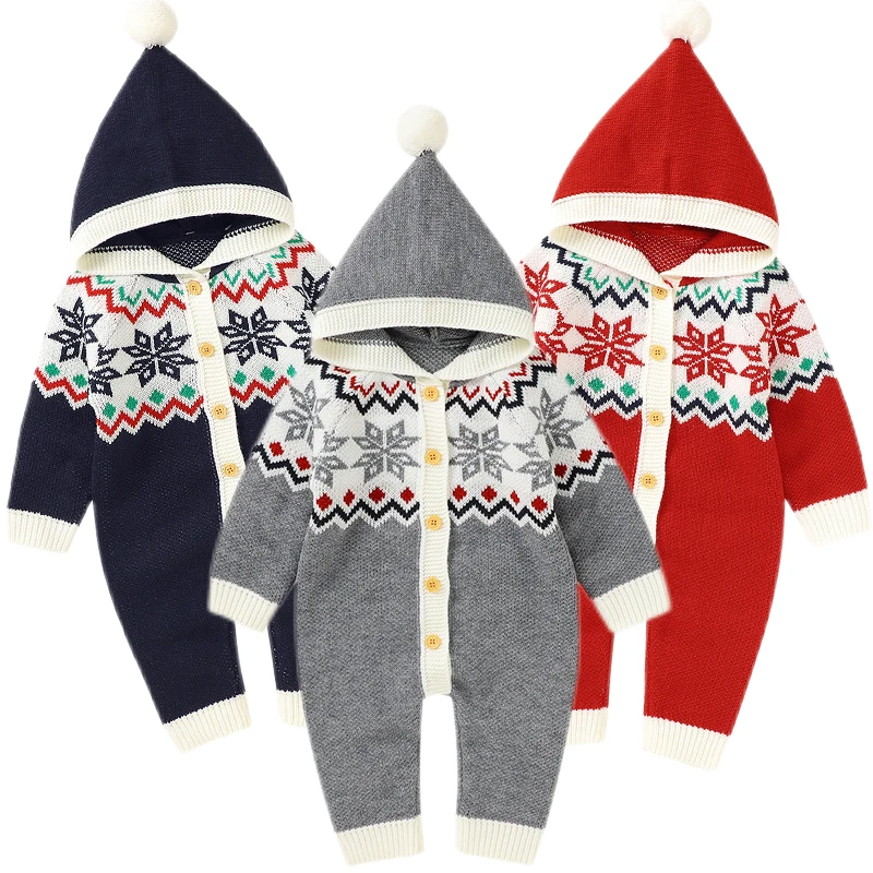2022 Christmas Baby Rompers Infant Boy Girls Jumpsuits Outfits Clothes Hooded Snowflake Knitted Newborn Toddler Sweaters Costume
2022 Christmas Baby Rompers Infant Boy Girls Jumpsuits Outfits Clothes Hooded Snowflake Knitted Newborn Toddler Sweaters Costume