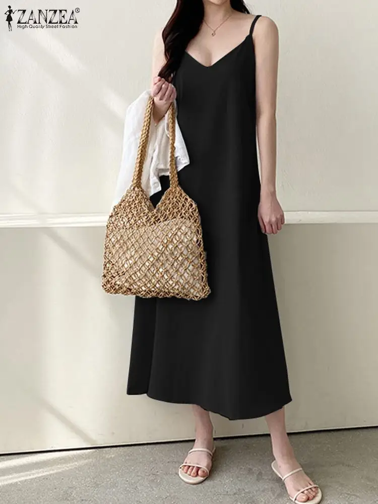 ZANZEA Fashion Holiday Strap Dress Summer Casual Sleeveless Tank Sundress Woman V-Neck Solid Vestidos Female Elegant Beach Robe
ZANZEA Fashion Holiday Strap Dress Summer Casual Sleeveless Tank Sundress Woman V-Neck Solid Vestidos Female Elegant Beach Robe