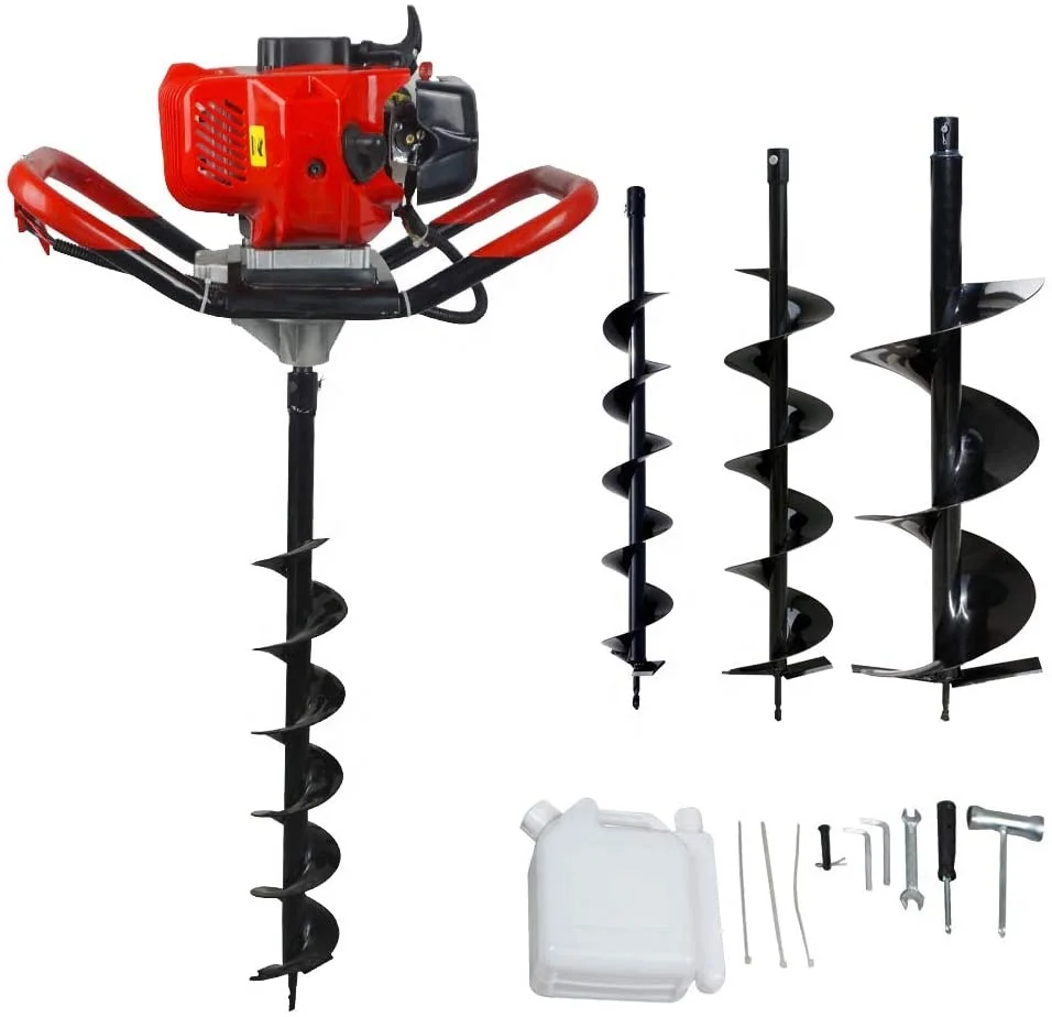 43cc 52cc Gas Posthole Digger One Man Auger Post Hole Digging Fence Post Dirt Tree with 8" inch Bit Kit
43cc 52cc Gas Posthole Digger One Man Auger Post Hole Digging Fence Post Dirt Tree with 8" inch Bit Kit