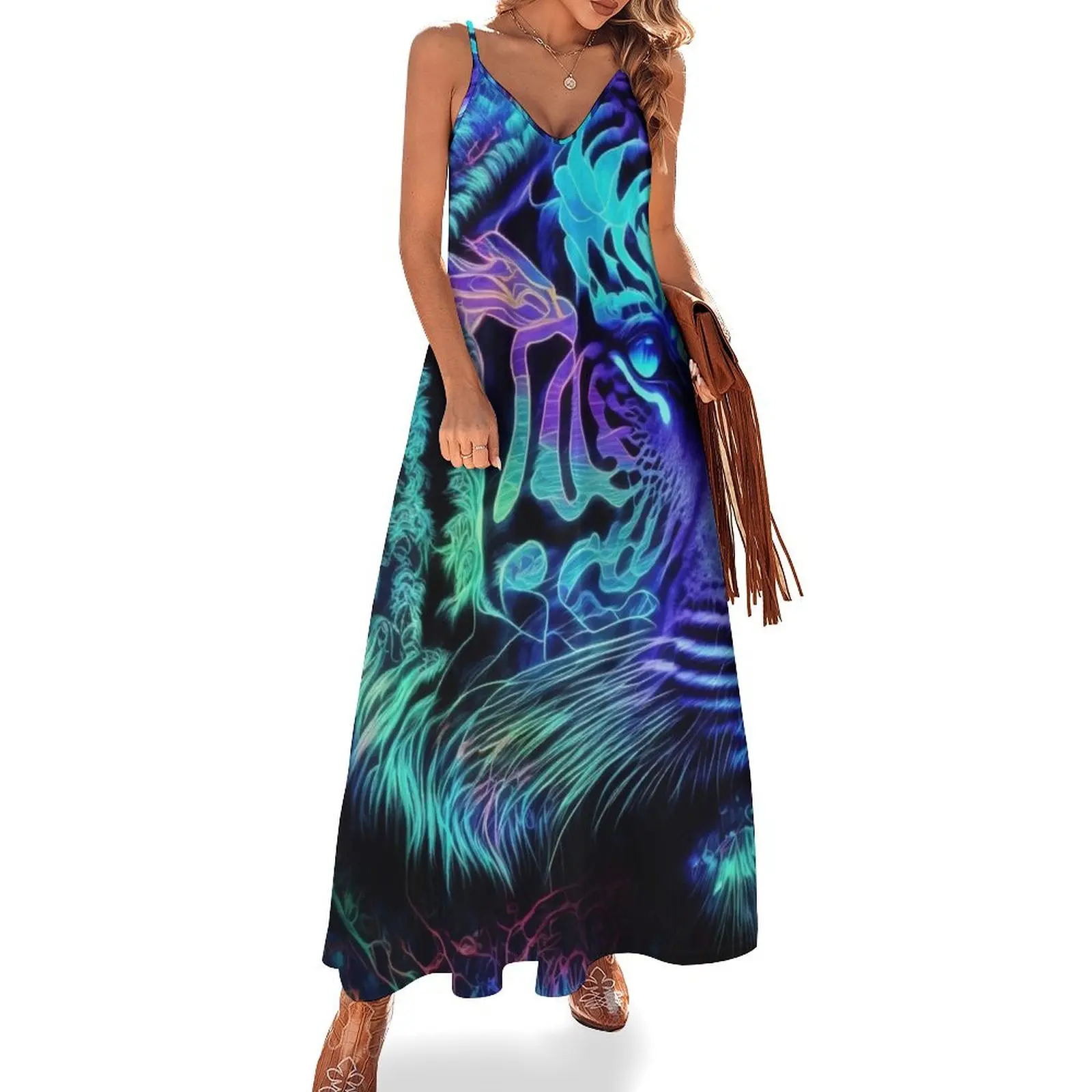 Fluorescent Tiger - Neon Glow Animal Art Sleeveless Dress fairy dress Bride dresses prom clothes
Fluorescent Tiger - Neon Glow Animal Art Sleeveless Dress fairy dress Bride dresses prom clothes