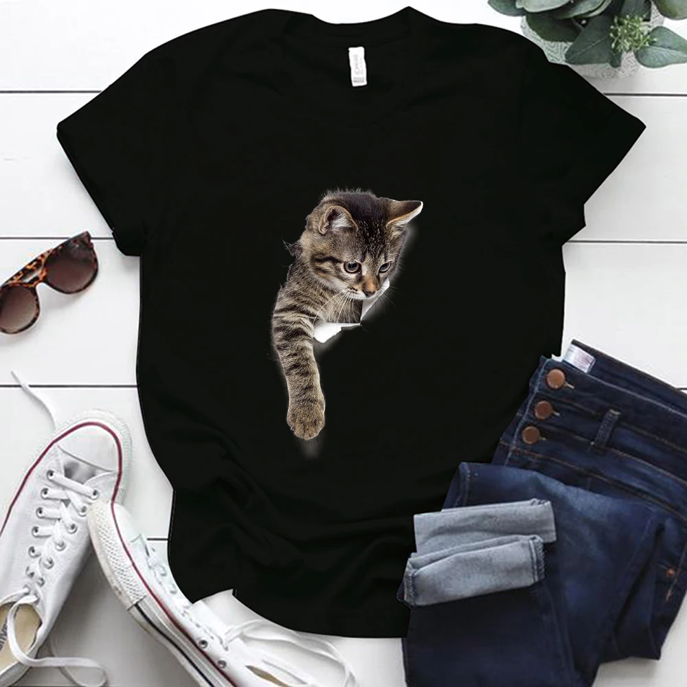 Seeyoushy Funny Cat Print Women Tee T Shirt Casual Summer Femme Tops Short Sleeve Round Neck Woman T-shirt Clothes Harajuku
Seeyoushy Funny Cat Print Women Tee T Shirt Casual Summer Femme Tops Short Sleeve Round Neck Woman T-shirt Clothes Harajuku