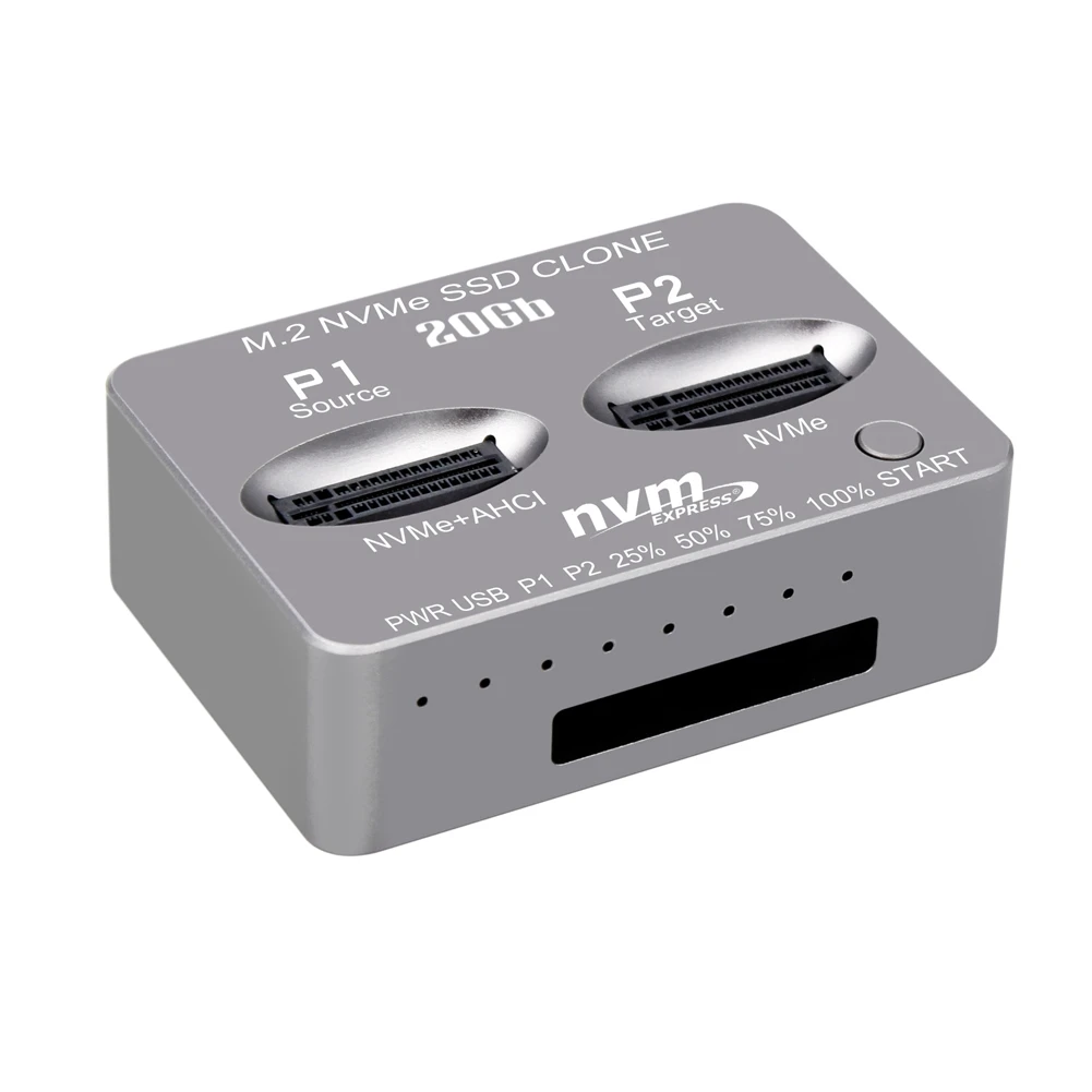 Стыковочная станция M.2 NVME SSD Clone Dual-Bay NVMe USB3.2 Gen2 Type C внешний жесткий диск для M2 SSD и M Key SSD
Стыковочная станция M.2 NVME SSD Clone Dual-Bay NVMe USB3.2 Gen2 Type C внешний жесткий диск для M2 SSD и M Key SSD