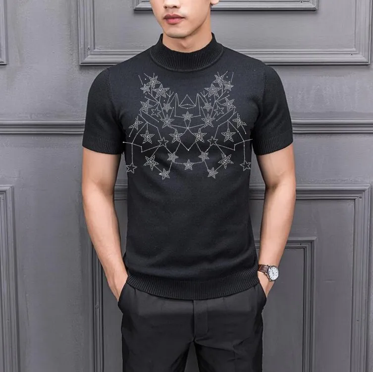 Man sweater Mens Casual Business borunke Men Short Sleeve Rhinestone High Quantity Mens Clothing New
Man sweater Mens Casual Business borunke Men Short Sleeve Rhinestone High Quantity Mens Clothing New