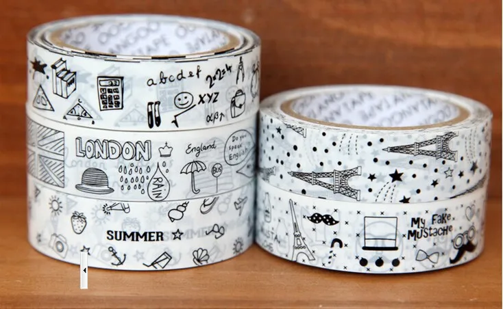 2roll Retro simple white background black line pattern PVC tape masking adhesive tape
2roll Retro simple white background black line pattern PVC tape masking adhesive tape