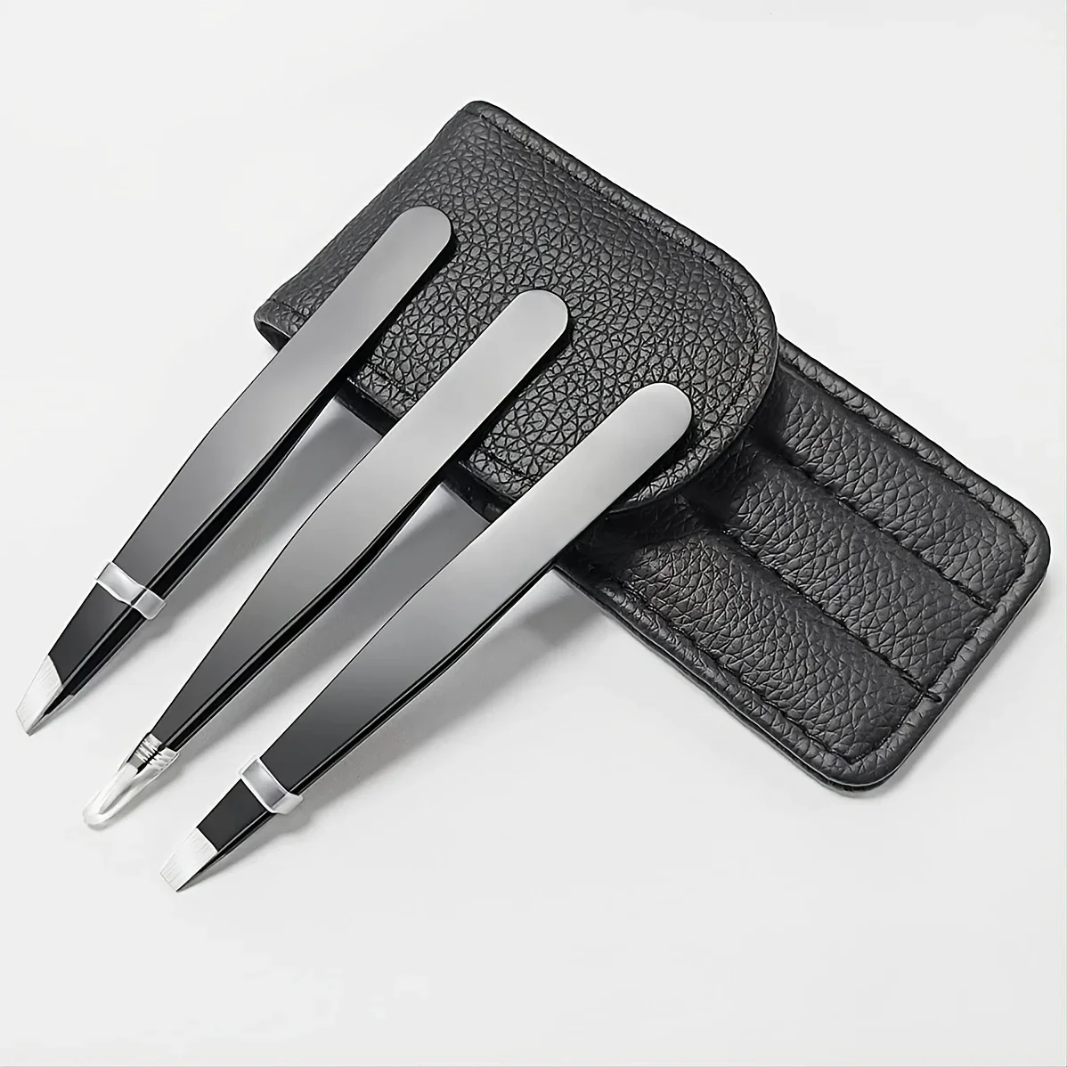 

Tweezers Set 3pcs Premium Stainless Steel Eyebrow Precision Sharp Tip Tweezers for Body Ingrown and Facial Hair Removal