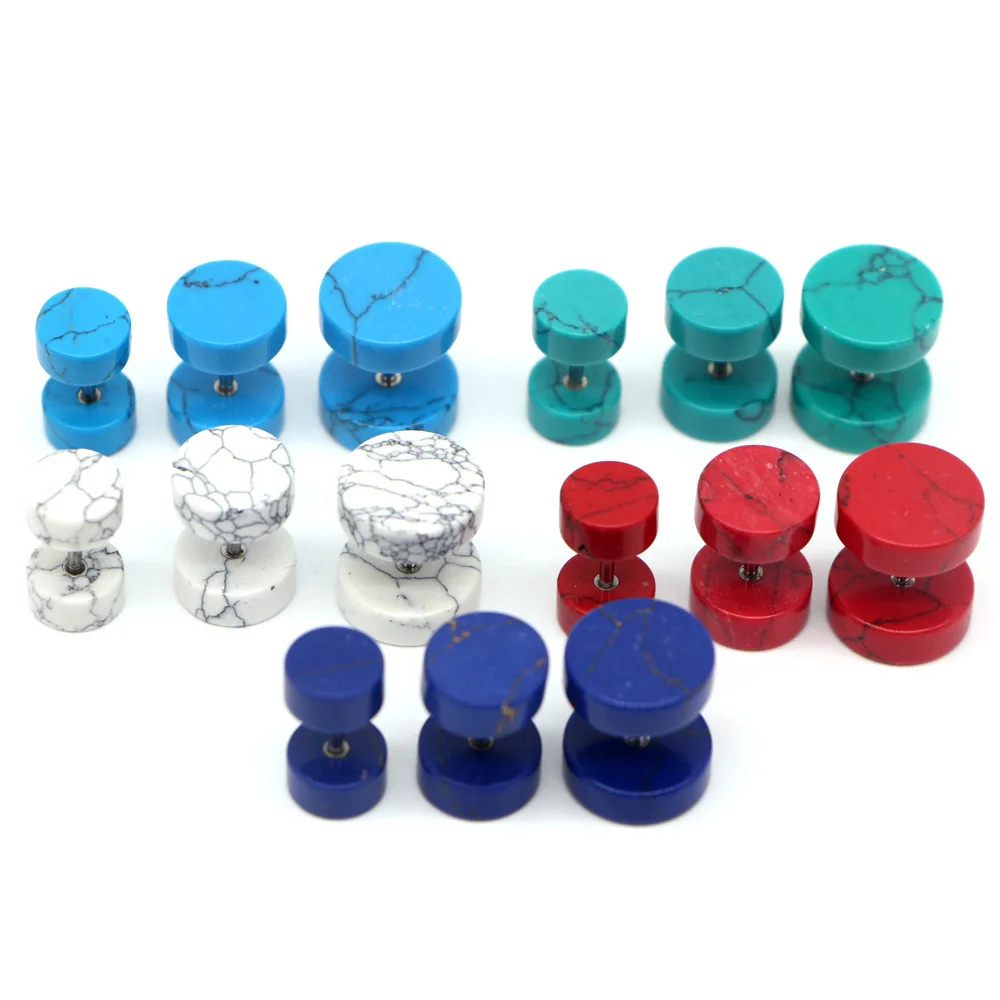 2PCS Stone Fake Ear Plug Ear Tunnels Cartilage Piercing Studs Tragus Punk Ear Stud Earrings Body Jewelry for Men
2PCS Stone Fake Ear Plug Ear Tunnels Cartilage Piercing Studs Tragus Punk Ear Stud Earrings Body Jewelry for Men