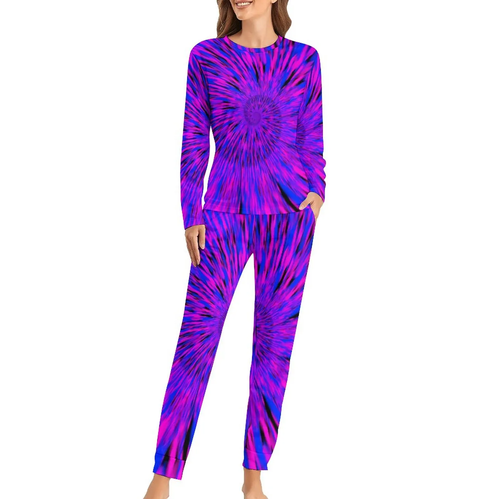 Пижама Tie Dye Женская, фиолетовая и синяя теплая одежда для сна, весенний комплект из 2 предметов, пижама оверсайз
Пижама Tie Dye Женская, фиолетовая и синяя теплая одежда для сна, весенний комплект из 2 предметов, пижама оверсайз