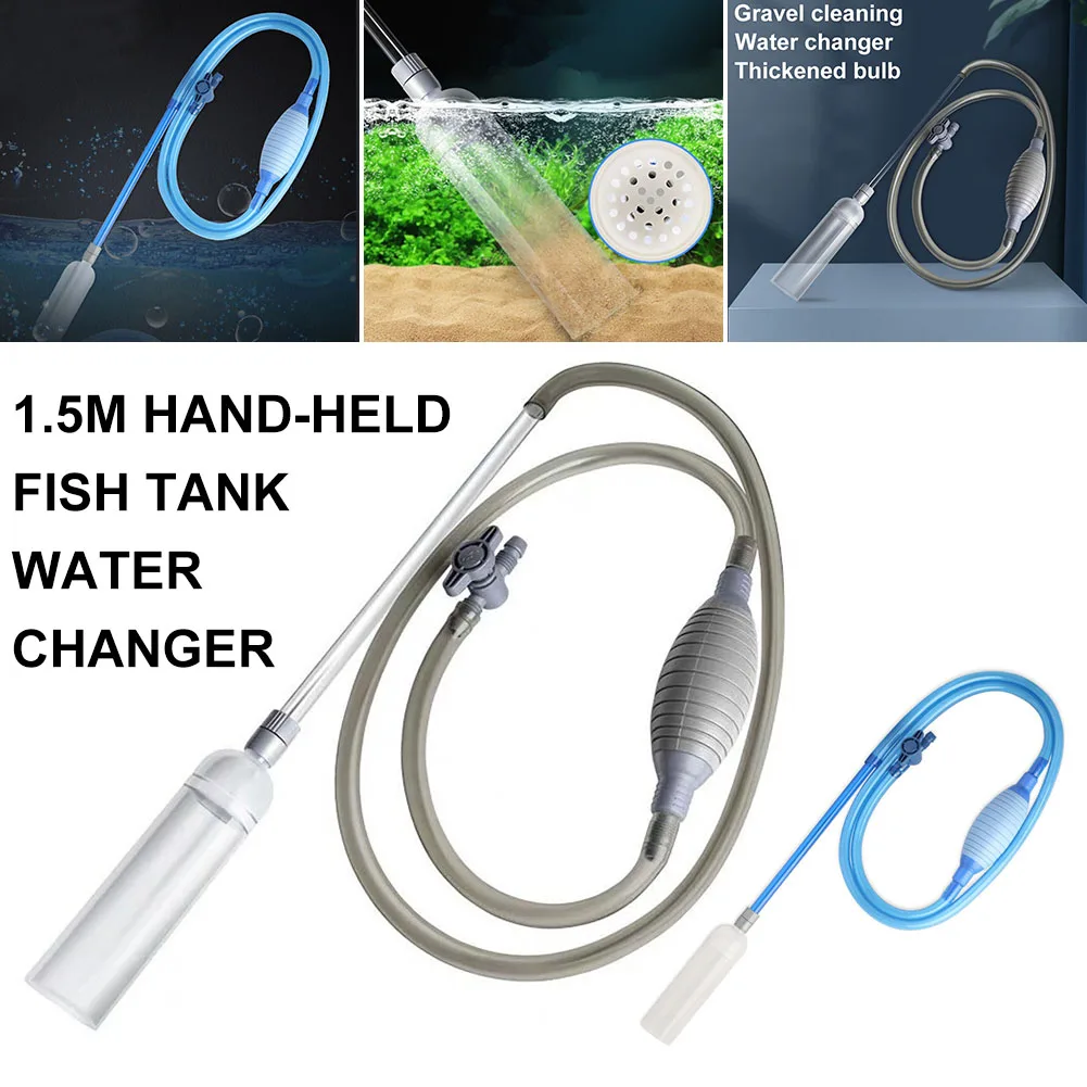Fish Tank Water Changer Air Pump Cleaning Accessorie Handheld Aquarium Gravel Cleaner Vacuum Siphon Pump With Filter Nozzle 1.5m
Fish Tank Water Changer Air Pump Cleaning Accessorie Handheld Aquarium Gravel Cleaner Vacuum Siphon Pump With Filter Nozzle 1.5m