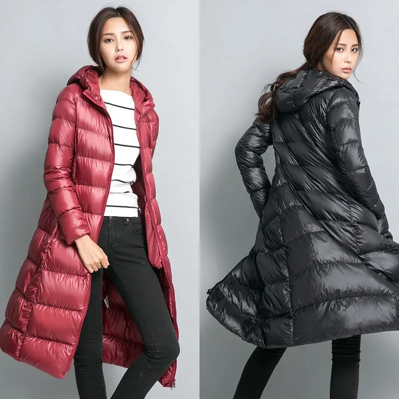 2023 Women Winter Jacket Ultralight Thin Down Long Female Hat Detachable Slim Fit White Duck Coat Outwear Tops Q545
2023 Women Winter Jacket Ultralight Thin Down Long Female Hat Detachable Slim Fit White Duck Coat Outwear Tops Q545