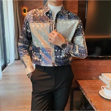 High Quality Spring Autumn Men Business Leisure Long Sleeve Flower Shirt British Shirt Trend Europe and America Simple Men Wear 
High Quality Spring Autumn Men Business Leisure Long Sleeve Flower Shirt British Shirt Trend Europe and America Simple Men Wear