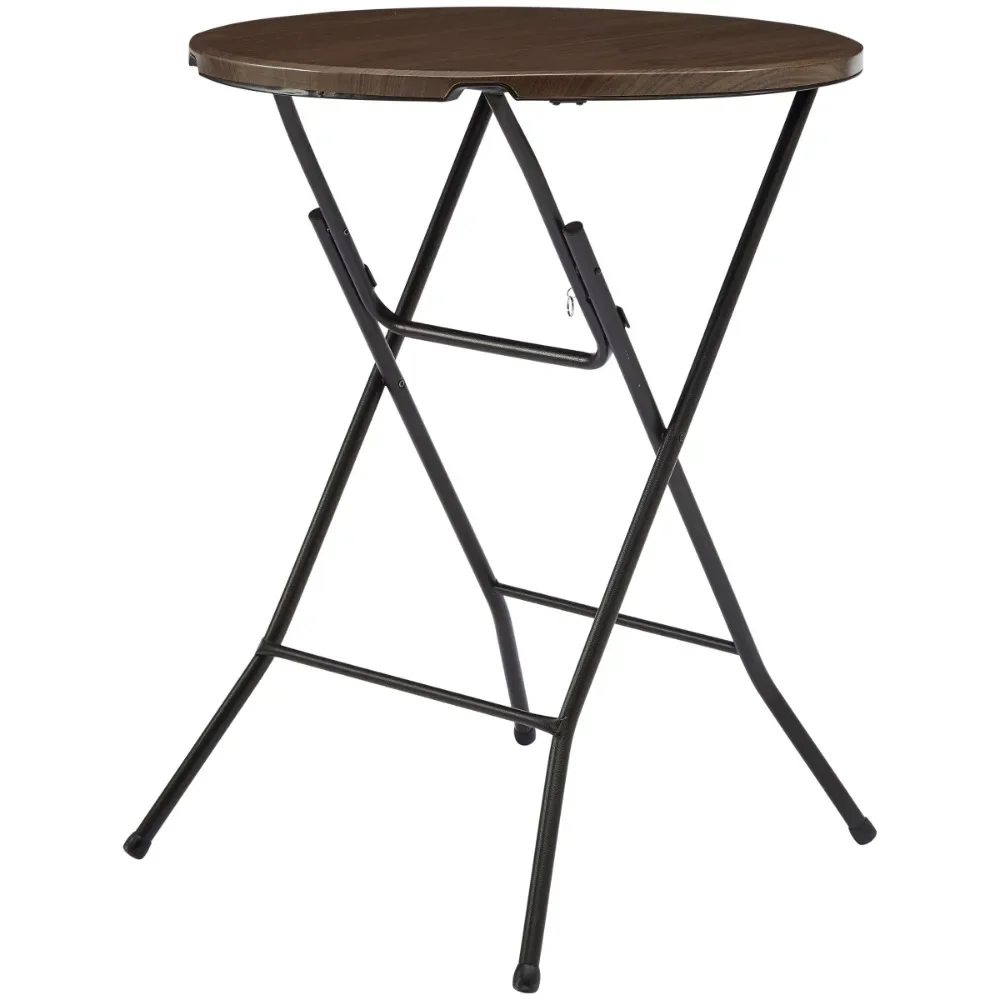 

Mainstays 31" Round High-Top Folding Table, Walnut Foldable Camping Table