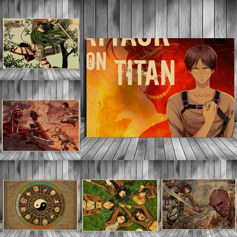 Japanese Anime Poster HD Painting Classic Wall Art Print Attack on Titan Kraft Paper Vintage Picture For Bedroom Home Decoration
Japanese Anime Poster HD Painting Classic Wall Art Print Attack on Titan Kraft Paper Vintage Picture For Bedroom Home Decoration