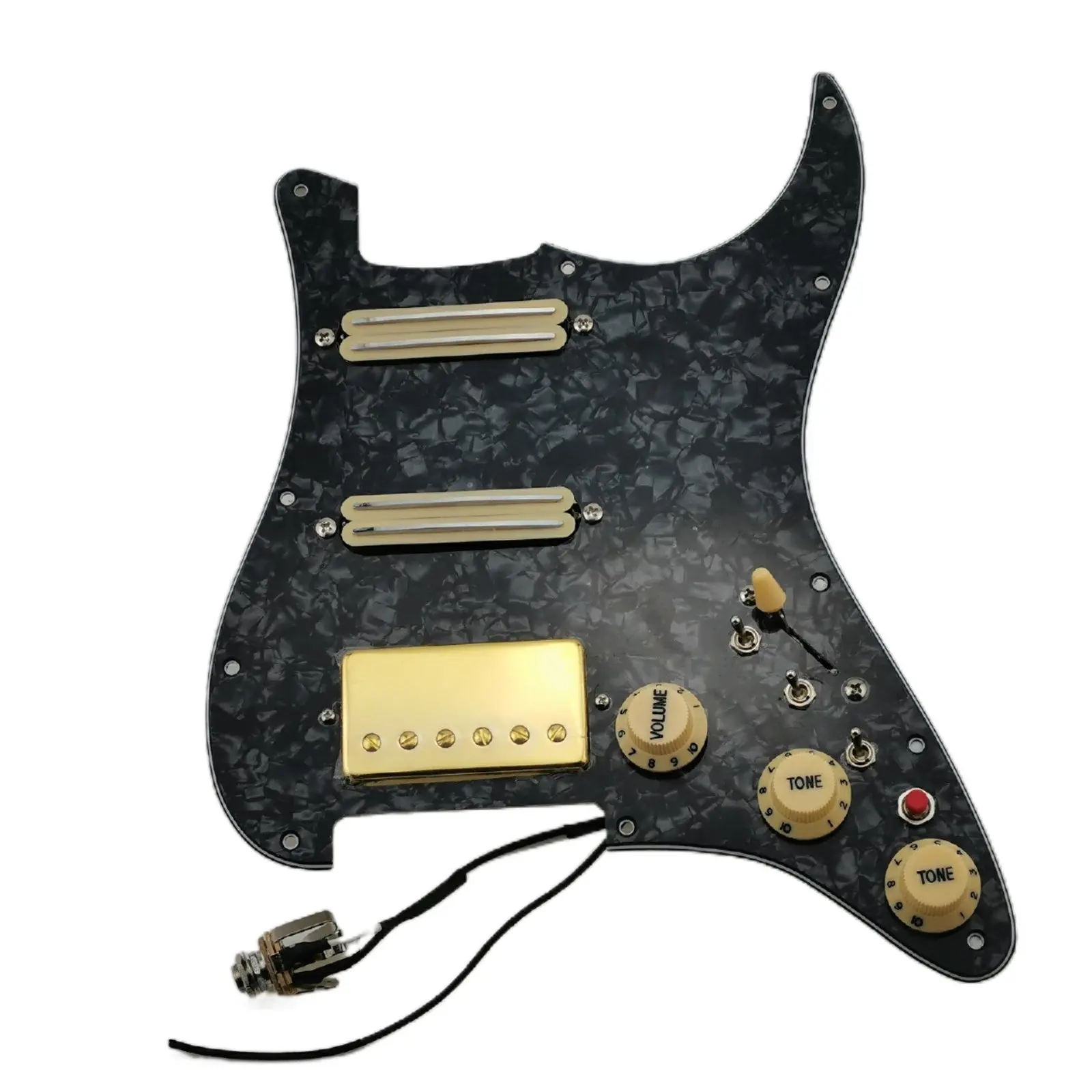 HSS Guitar Guitar Pickups, Alnico V Humbucker Single Cut Pickup Prewired Pickguard Pickups Guitar Wiring Harness Set
HSS Guitar Guitar Pickups, Alnico V Humbucker Single Cut Pickup Prewired Pickguard Pickups Guitar Wiring Harness Set