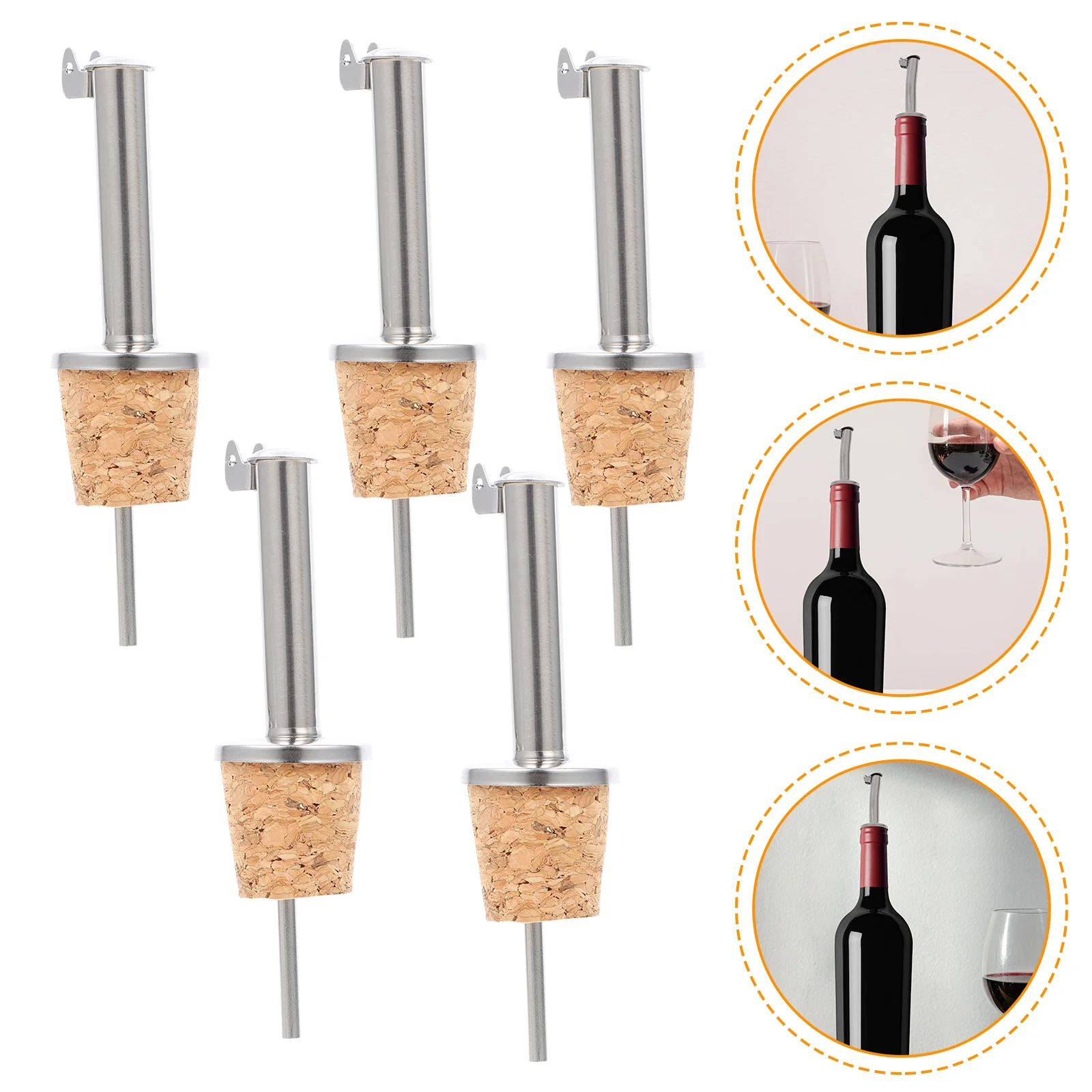 

Household Wine Pourers Wooden Bottle Stoppers Creative Wine Pourers Wine Bottle Cork Oil Bottle Cork Pourer Pouring Spout