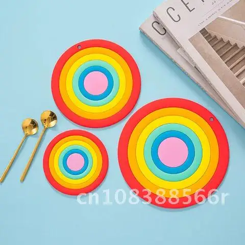 Silicone Rainbow Table Mat Heat-resistant Coasters Insulation Pad Cup Mat Plate Non Slip Placemat Home Decor Kitchen Accessories
Silicone Rainbow Table Mat Heat-resistant Coasters Insulation Pad Cup Mat Plate Non Slip Placemat Home Decor Kitchen Accessories