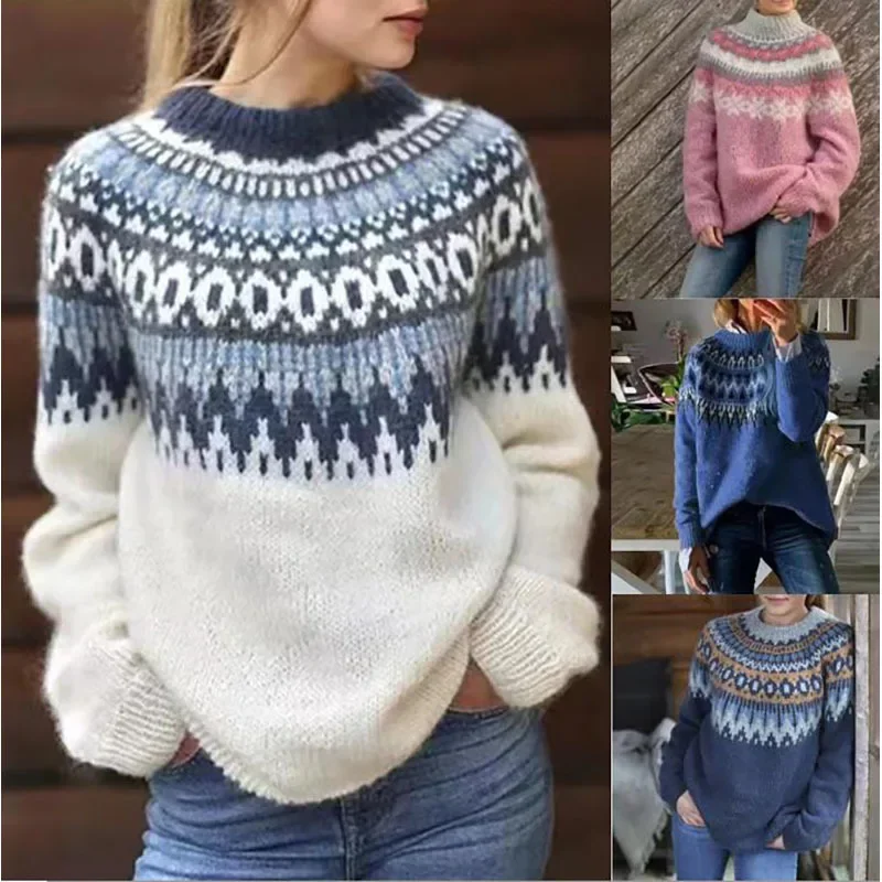 2023 Autumn and Winter Womens Sweater Acrylic Thick Needle Thick Jacquard Wool Sweater
2023 Autumn and Winter Womens Sweater Acrylic Thick Needle Thick Jacquard Wool Sweater