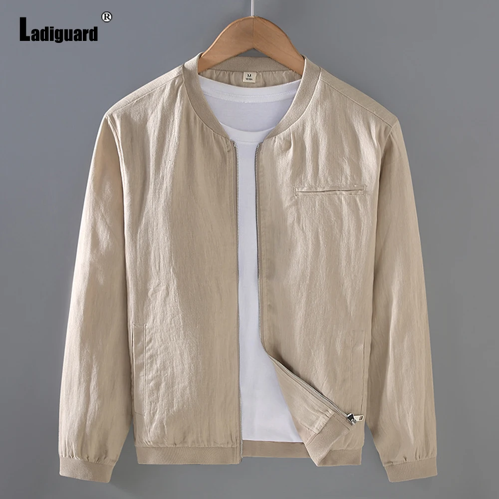 Ladiguard 2023 Summer Rib Sleeve Zipper Tops Outerwear Mens Fashion Leisure Cotton Linen Jackets Khaki Casual Baseball Jacket
Ladiguard 2023 Summer Rib Sleeve Zipper Tops Outerwear Mens Fashion Leisure Cotton Linen Jackets Khaki Casual Baseball Jacket