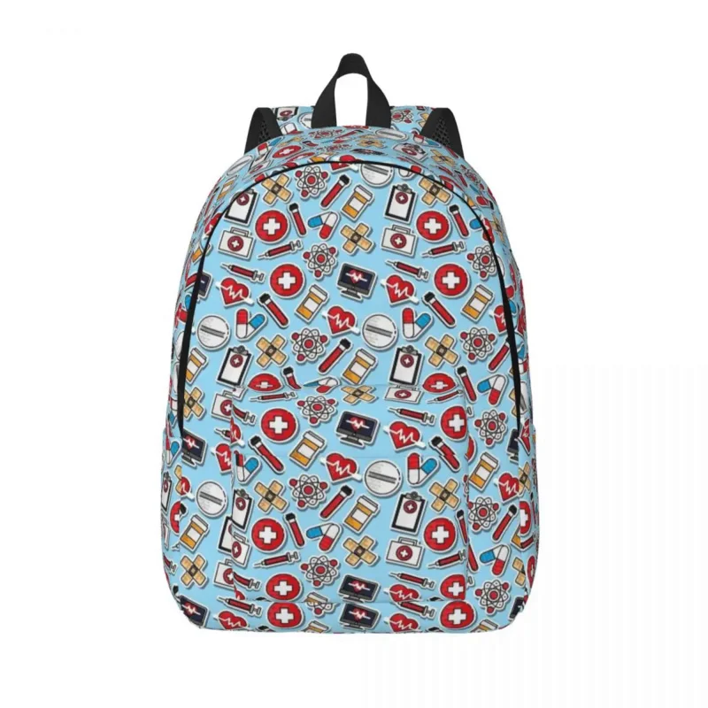 

Nurse Medical Tool Pattern Backpack Elementary High College School Student Bookbag Men Women Daypack