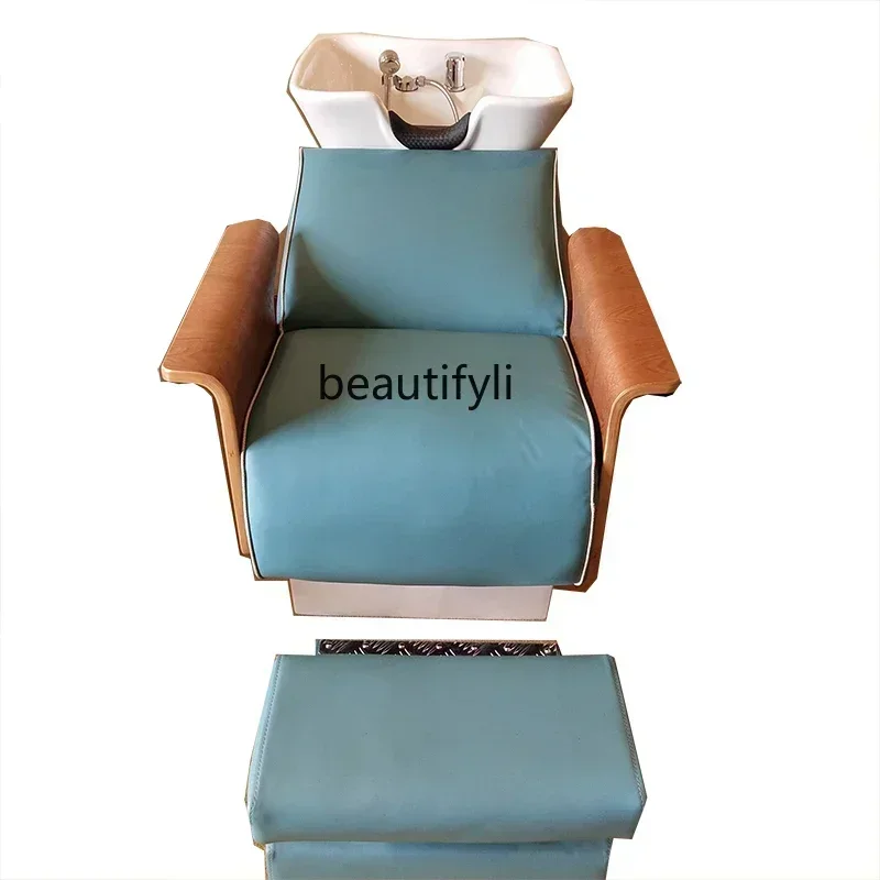 Hairdressing Solid Wood Shampoo Deep Basin Punch Bed Barber Shop Flushing Japanese and Korean Simple Ceramic Basin Shampoo Chair
Hairdressing Solid Wood Shampoo Deep Basin Punch Bed Barber Shop Flushing Japanese and Korean Simple Ceramic Basin Shampoo Chair