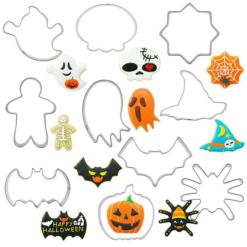 3D DIY Halloween Metal Cookie Cutters Stainless Steel Fondant Biscuit Moulds Pumpkin Ghost Spider Shape Cake Mold Kitchen Tools
3D DIY Halloween Metal Cookie Cutters Stainless Steel Fondant Biscuit Moulds Pumpkin Ghost Spider Shape Cake Mold Kitchen Tools