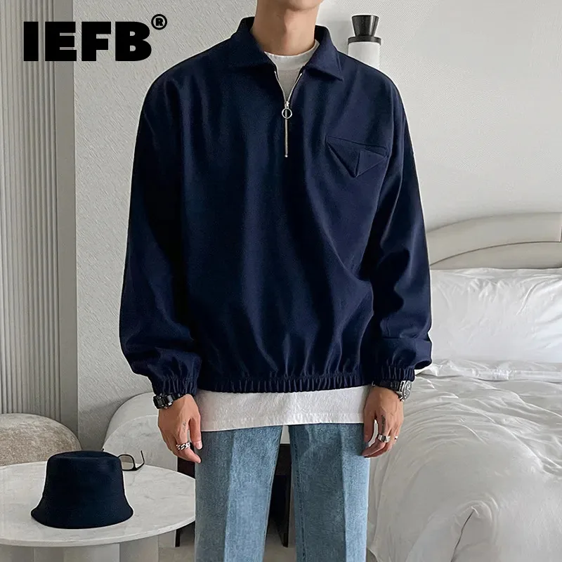 IEFB Lapel Sweatshirt Men's Autumn And Autumn Korean Trend 2023 Fashion Loose Solid Color Long Sleeve Pullover 9A1648
IEFB Lapel Sweatshirt Men's Autumn And Autumn Korean Trend 2023 Fashion Loose Solid Color Long Sleeve Pullover 9A1648