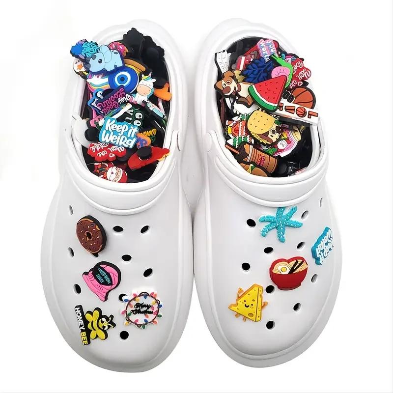 100 Pcs Random PVC Shoe Charms,Garden Shoes Cute Shoe Charms Wristband Bracelet Decoration with Different Designs Shape fo
100 Pcs Random PVC Shoe Charms,Garden Shoes Cute Shoe Charms Wristband Bracelet Decoration with Different Designs Shape fo