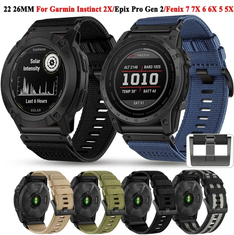 26 22mm Nylon QuickFit Straps For Garmin Instinct 2X Solar Epix Gen Pro 2(47 51mm) Watchband Bracelet Forerunner965 955 945 Belt
26 22mm Nylon QuickFit Straps For Garmin Instinct 2X Solar Epix Gen Pro 2(47 51mm) Watchband Bracelet Forerunner965 955 945 Belt