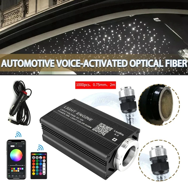 

1000Pcs Fiber Optic Car Home Headliner Star Light Kit Roof Ceiling Lights Remote Replacement Parts Accessories