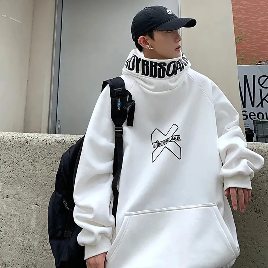 Men Fashion Hoodie Printed High Collar Oversized Pullover Hoodies Black White Loose Casual Sweatshirt Man Korean Trend Hoodie
Men Fashion Hoodie Printed High Collar Oversized Pullover Hoodies Black White Loose Casual Sweatshirt Man Korean Trend Hoodie