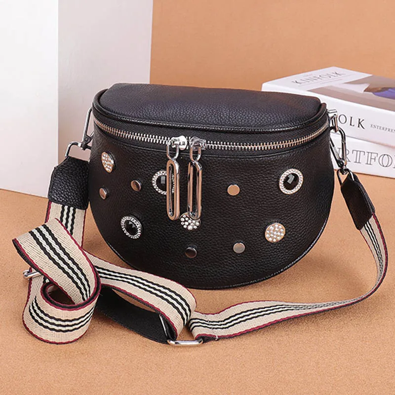 

Fashion Crossbody Bag For Women Casual Large Zip Totes Shoulder Bag Leather Long Straps Trendy Satchels Women Chest Bag